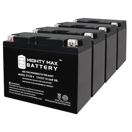 YT12B-4 12V 10Ah Replacement Battery Compatible with Yamaha 4TX-82100-01-00-4 Pack